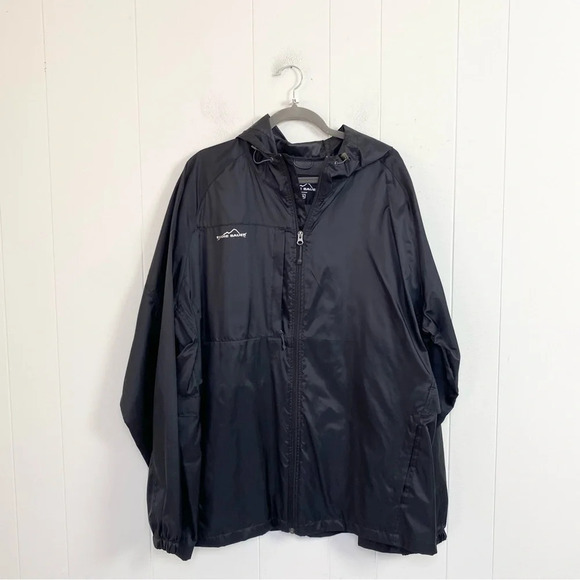 ✨24. Eddie Bauer Black Packable Wind Jacket men’s size 2XL - Picture 5 of 8